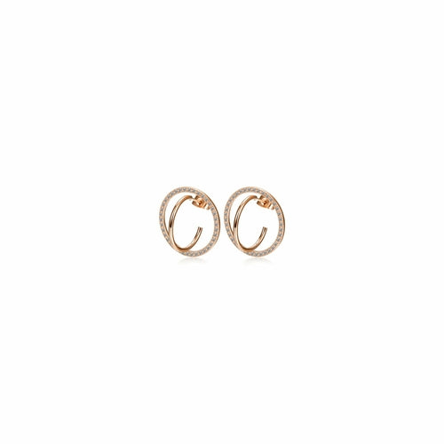 CZ Encrusted Coil-Link Earrings