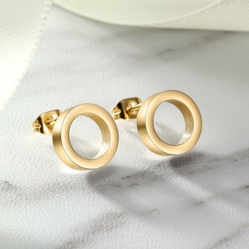 Open Circle Stud Earrings