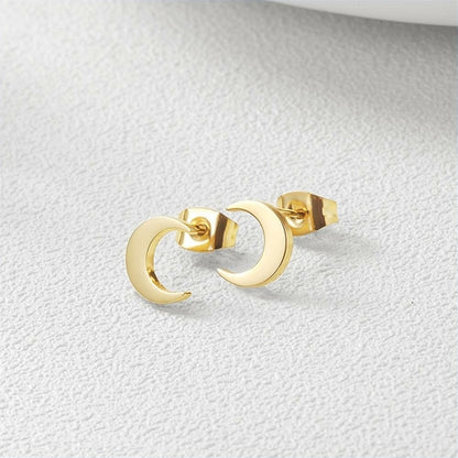 Moon Stud Post Earrings