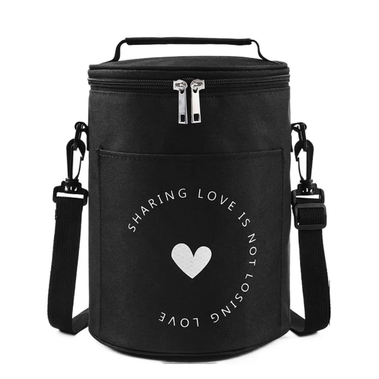 Round Lunch Bag Insulated Lunch Box Foldable & Portable Lunch Tote