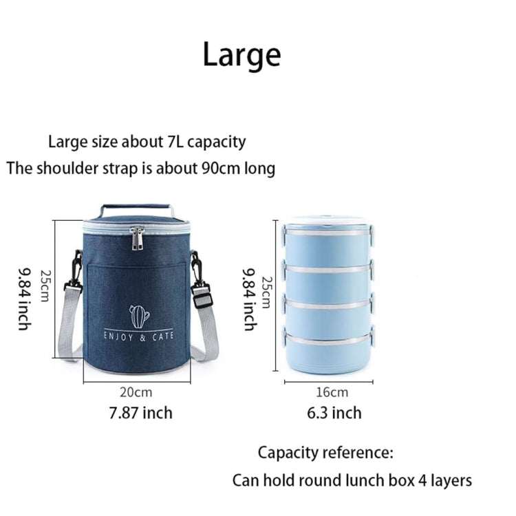 Round Lunch Bag Insulated Lunch Box Foldable & Portable Lunch Tote