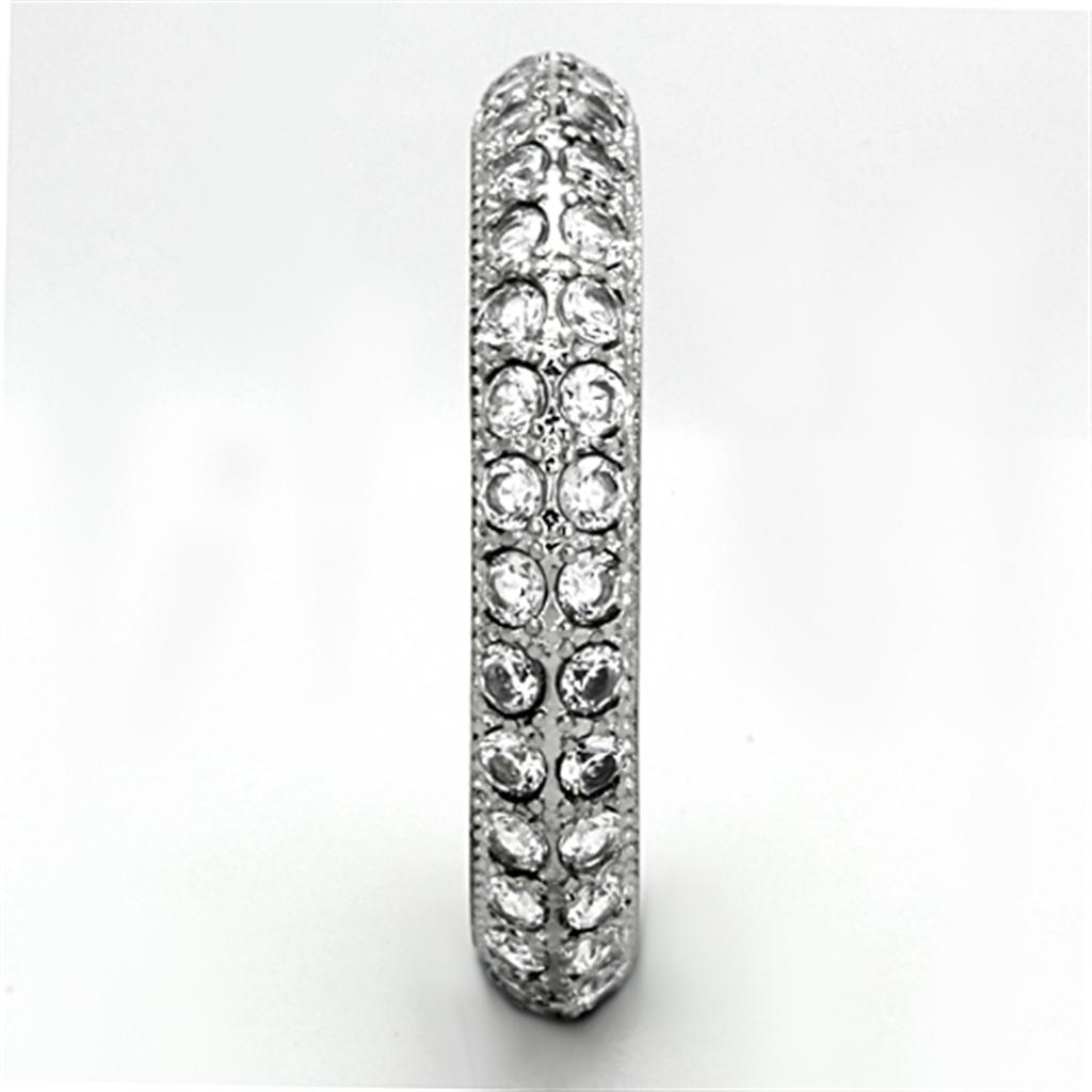 TK1225 - High polished (no plating) Stainless Steel Ring with AAA