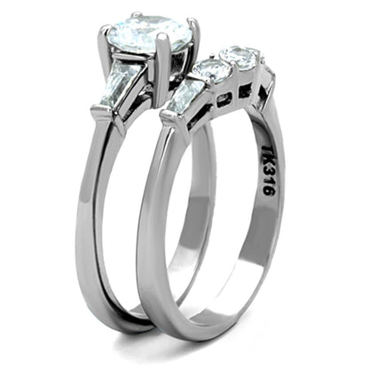 TK1W001 - High polished (no plating) Stainless Steel Ring with AAA