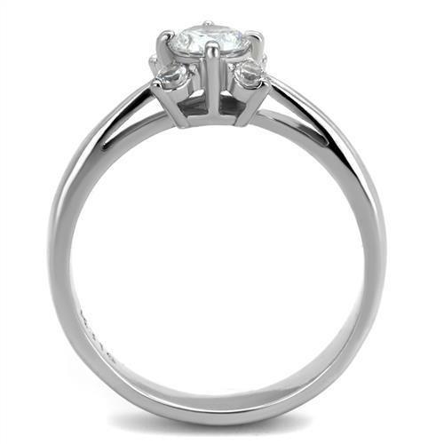 TK2172 - High polished (no plating) Stainless Steel Ring with AAA