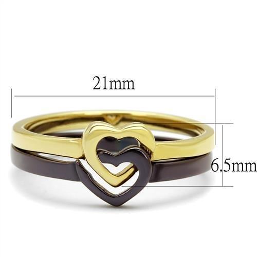 TK2548 - IP Gold & IP Dark Brown (IP coffee) Stainless Steel Ring with