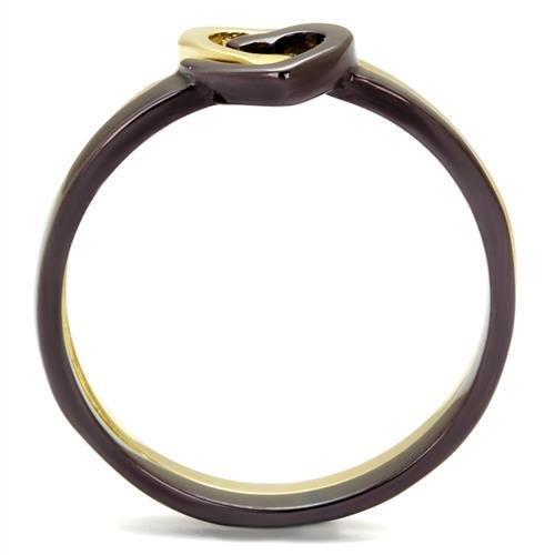 TK2548 - IP Gold & IP Dark Brown (IP coffee) Stainless Steel Ring with