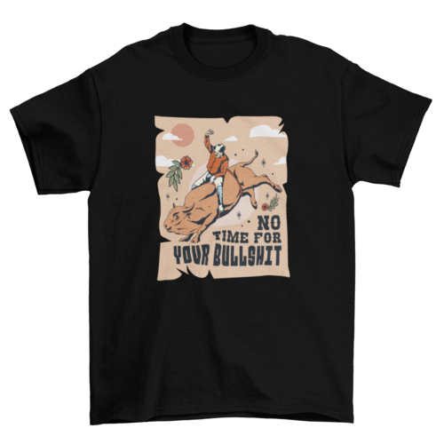 Cowboy riding bull t-shirt