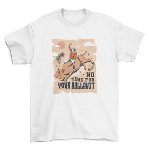 Cowboy riding bull t-shirt