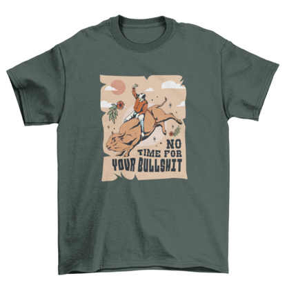 Cowboy riding bull t-shirt