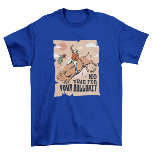 Cowboy riding bull t-shirt