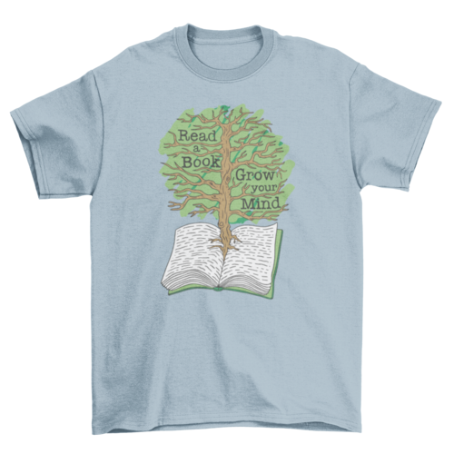 Tree growing in book t-shirt