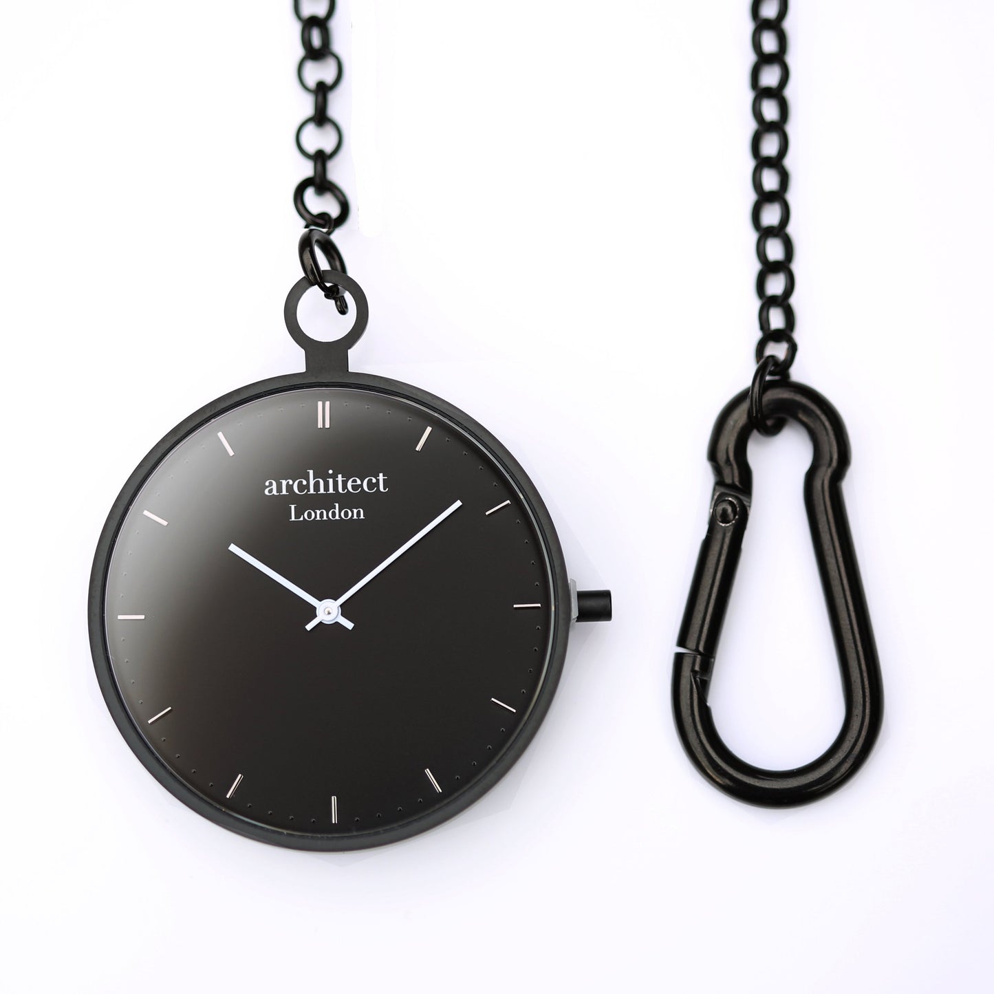 Modern Pocket Watch Black - Handwriting Engraving