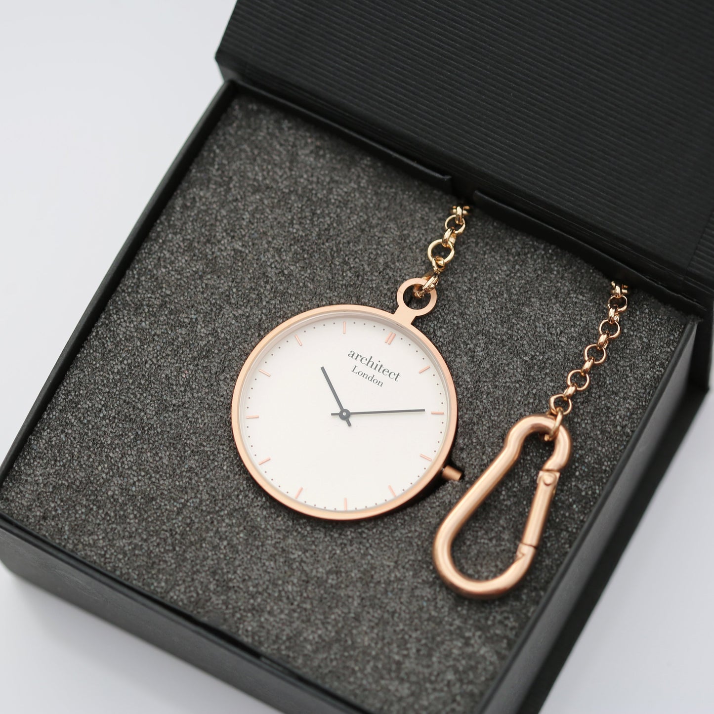 Modern Pocket Watch Rose Gold - Handwriting Engraving