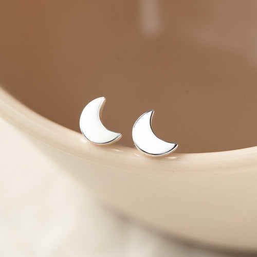 Tiny Moon Stud Earrings Minimalist Earrings