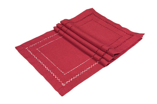 XD11099 Double Hemstitch Placemats,13''x19'', Set of 4