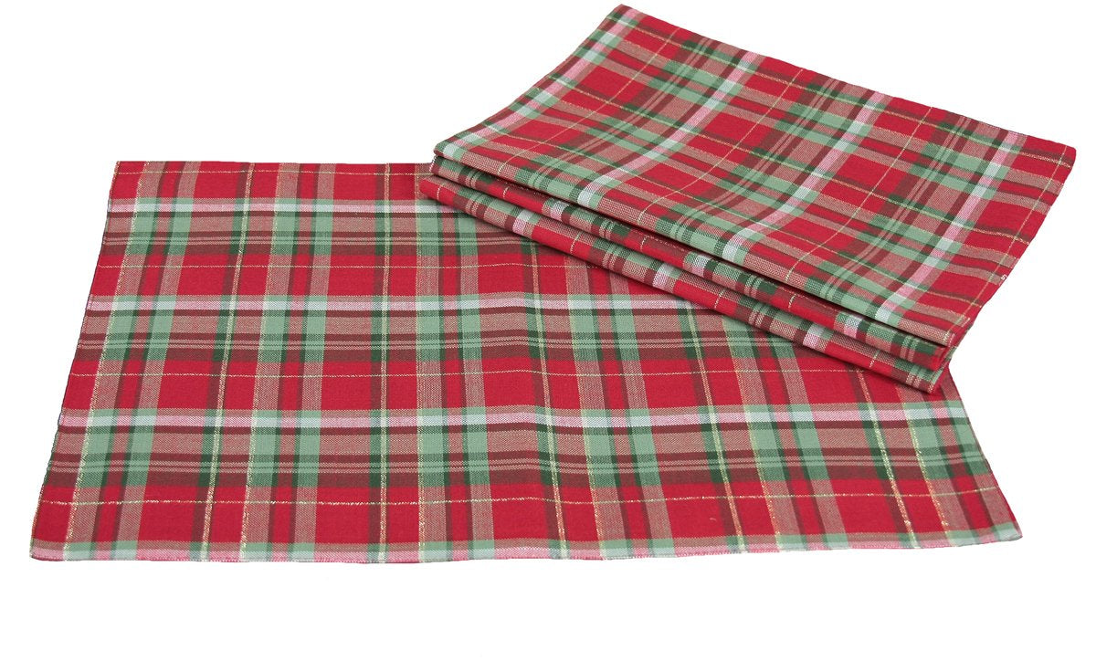 XD111618 Holiday Tartan Placemats, 13''x19'', Set of 4