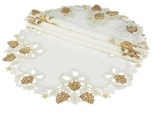 XD15807 Gilded Pines Doilies, Set of 4