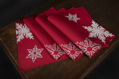 XD17141 Glisten Snowflake Placemats,14"x20", Set of 4