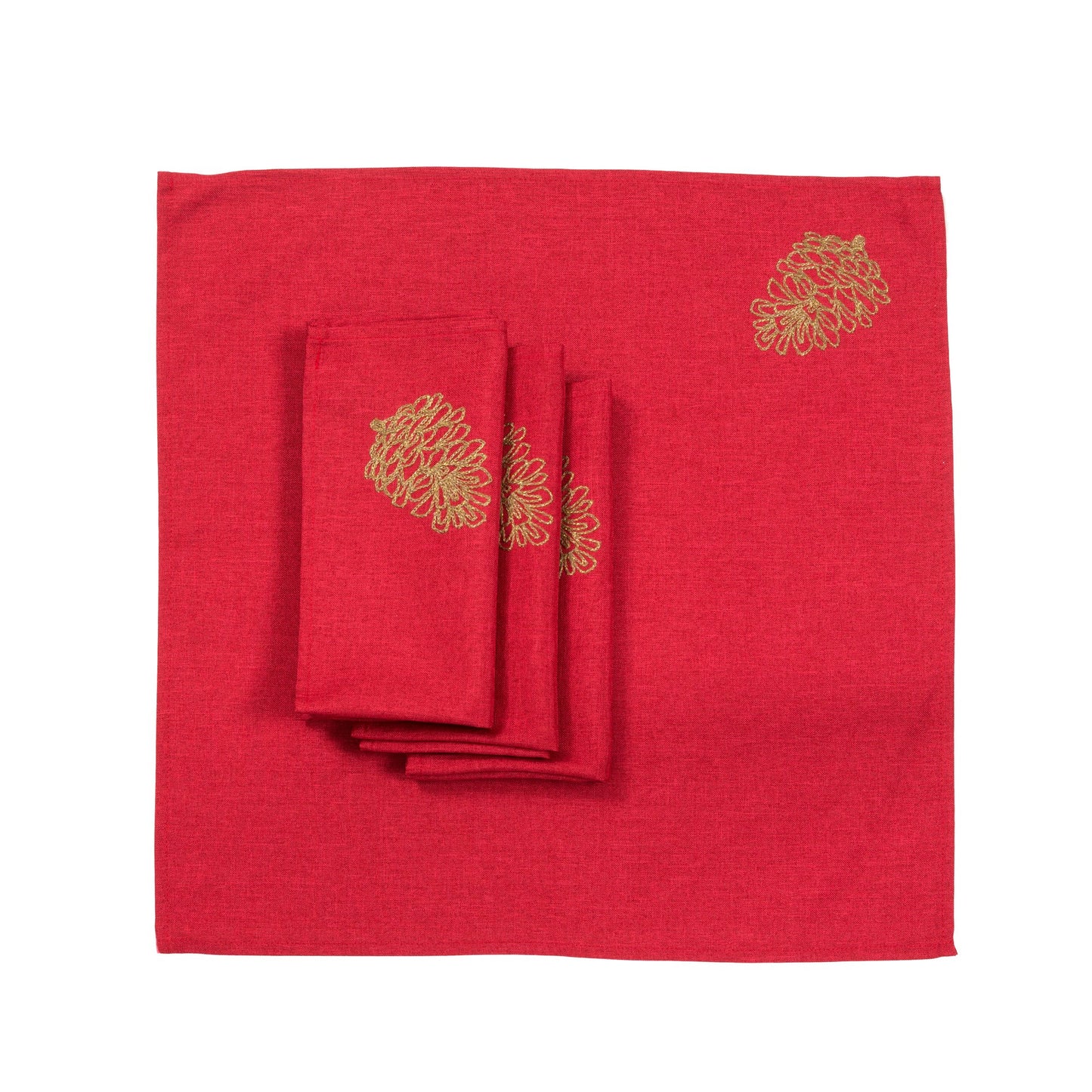 XD18901 Christmas Pine Tree Branches 20''x20'' Napkins, Set of 4