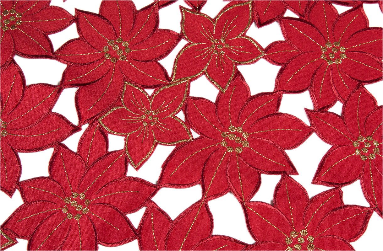 XD795022 Festive Poinsettia Table Runner