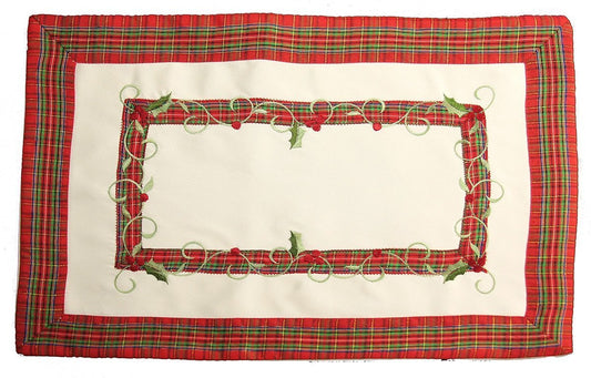 XD99904 Tartan Ribbon Placemats, 14''x20'',Set of 4