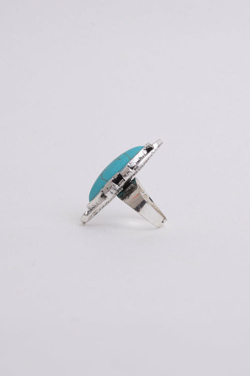 Turquoise Marquise Cut Silver Ring