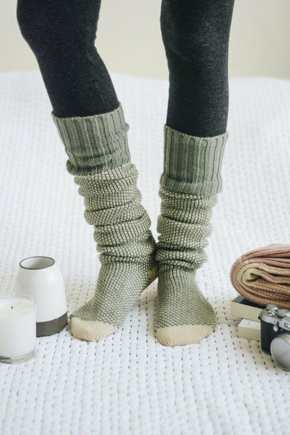 Cozy Ribbed Knit Lounge Socks