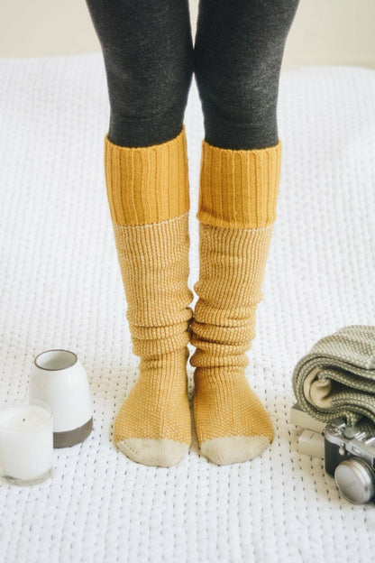 Cozy Ribbed Knit Lounge Socks