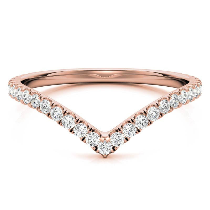 Rose Rold Moissanite Round Shape Band – LR00316