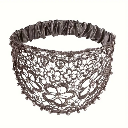 4 Pack Boho Lace Headbands With Faux Pearls