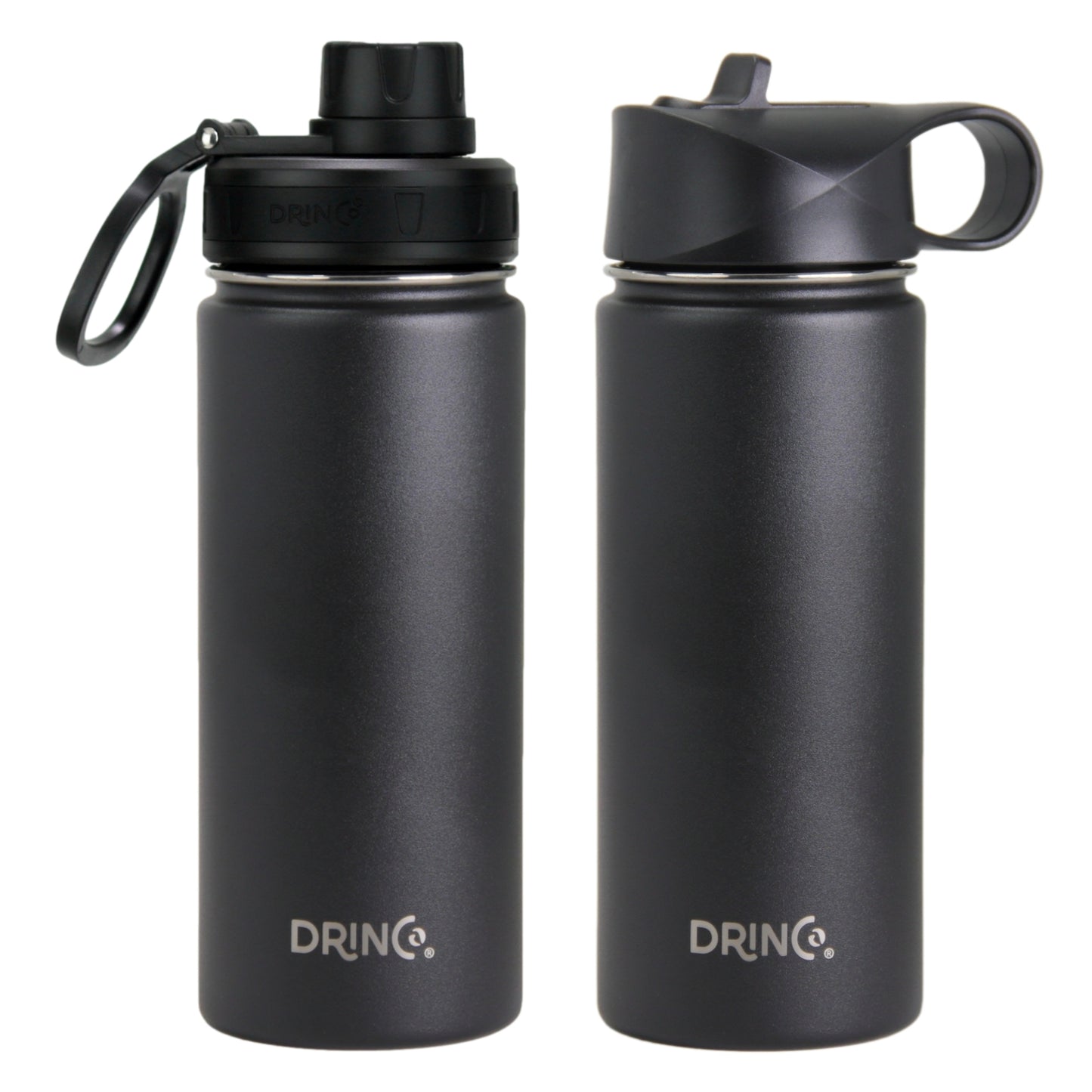 DRINCO® 18oz Stainless Steel Sport Water Bottle - Black