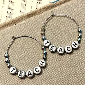 CUSTOM Word Earring Hoops