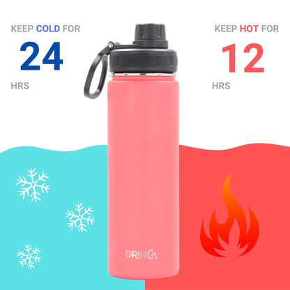 DRINCO® 22oz Stainless Steel Sport Water Bottle - Coral Paradise