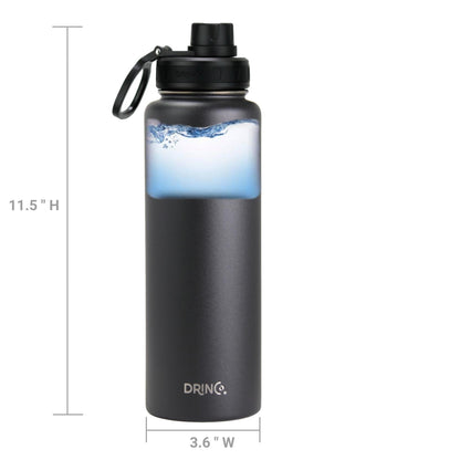 DRINCO® 40oz Stainless Steel Sport Water Bottle - Black