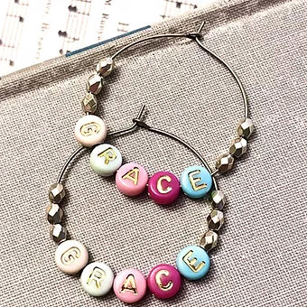 CUSTOM Word Earring Hoops