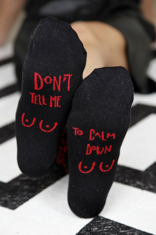 FEMINIST black cotton socks for women