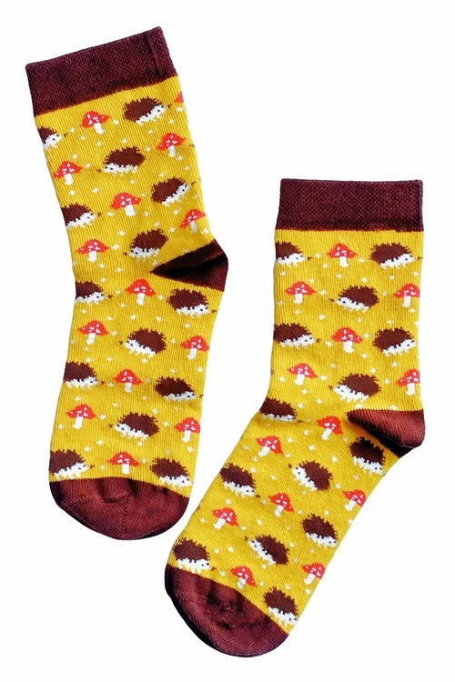 HEDGEHOG yellow cotton socks for children