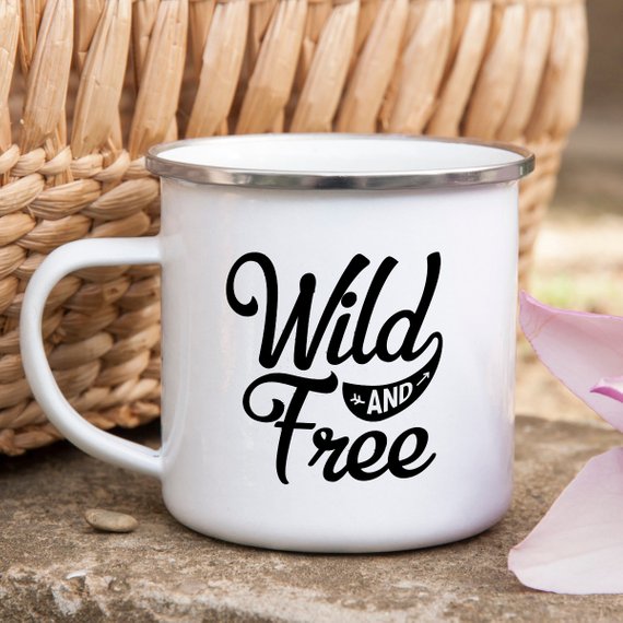 Camping Mug Enamel Mug Campfire Mug Wild and Free