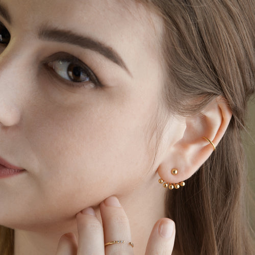 Minimal Ear Jacket Front Back Earrings