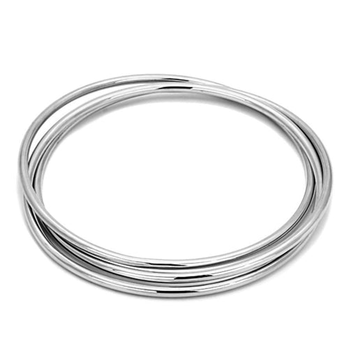 LO3071 - Rhodium Brass Bangle with No Stone