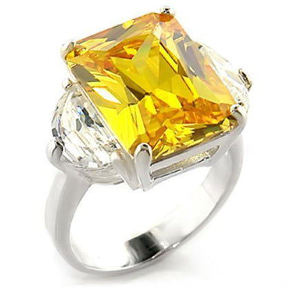 LOAS828 - High-Polished 925 Sterling Silver Ring with AAA Grade CZ  in