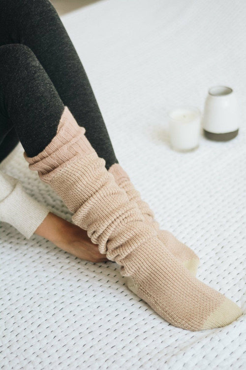 Cozy Ribbed Knit Lounge Socks