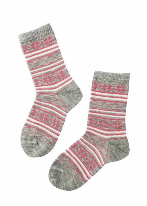 SNOW grey merino socks for children