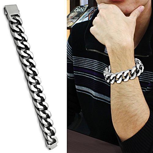 TK445 - High polished (no plating) Stainless Steel Bracelet with No