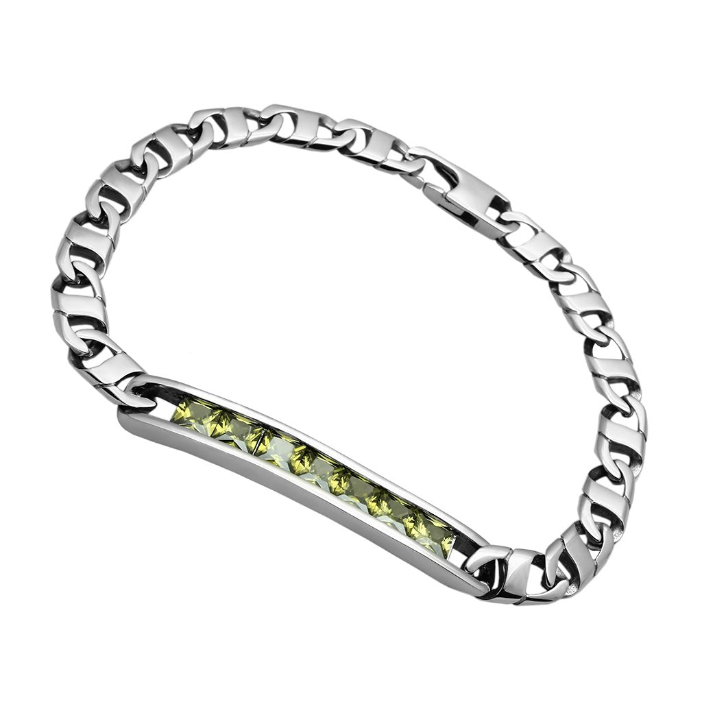 TK570 - High polished (no plating) Stainless Steel Bracelet with AAA